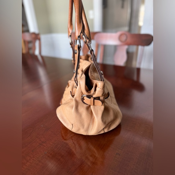 B. Makowsky Drawstring Hobo Leather Satchel Bag - Picture 9 of 13